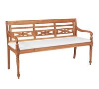vidaXL Banco Batavia con cojines 150 cm madera teca