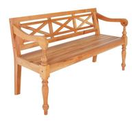 vidaXL Banco Batavia - Jardín y terraza 123 cm, madera de caoba, marrón claro