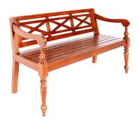 vidaXL Banco Batavia madera maciza de caoba marrón oscuro 123 cm