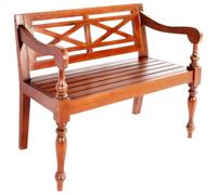 vidaXL Banco Batavia 2 plazas madera maciza de caoba marrón oscuro