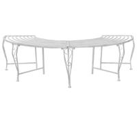 vidaXL Banco Baumbank, 4 plazas, 160 x 80 x 44 cm, acero, color blanco envejecido