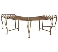 vidaXL Banco Baumbank, 4 plazas, 160 x 80 x 44 cm, acero, color marrón antiguo