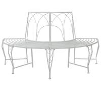 vidaXL Banco Baumbank, 4 plazas, 160 x 80 x 89 cm, acero, color blanco envejecido