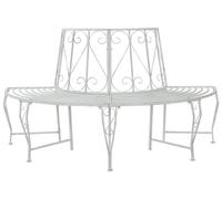 vidaXL Banco Baumbank, 4 plazas, 160 x 80 x 89 cm, acero, color blanco envejecido