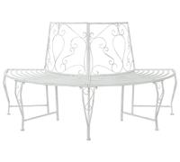 vidaXL Banco Baumbank, 4 plazas, 160 x 80 x 89 cm, acero, color blanco envejecido