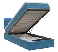 vidaXL: Banco-cama con colchón y luces LED, color azul oscuro, 90 x 190 cm, tapizado en terciopelo