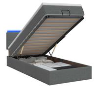 vidaXL: Banco-cama con colchón y luces LED, color gris oscuro, 90 x 190 cm, tapizado en tela
