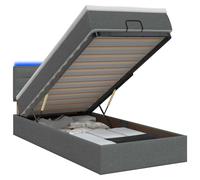 vidaXL: Banco-cama con colchón y luces LED, color gris oscuro, 90 x 200 cm, tapizado en tela