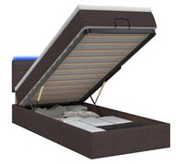 vidaXL: Banco-cama con colchón y luces LED, color marrón oscuro, 90 x 190 cm, tapizado en tela