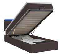 vidaXL: Banco-cama con colchón y luces LED, color marrón oscuro, 90 x 190 cm, tapizado en tela