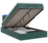 vidaXL: Banco-cama con colchón y luces LED, color verde oscuro, 120 x 190 cm, tapizado en terciopelo