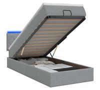 vidaXL: Banco-cama con colchón y luces LED, gris claro, 80 x 200 cm, tapizado en tela
