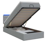 vidaXL: Banco-cama con colchón y luces LED, gris claro, 80 x 200 cm, tapizado en tela