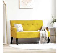 vidaXL Banco Chesterfield Amarillo 112 x 65,5 x 75 cm Terciopelo