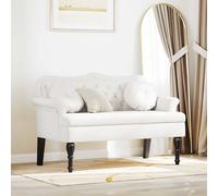 vidaXL Banco Chesterfield con cojín 120.5 x 65 x 75 cm Cuero sintético