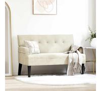 vidaXL Banco Chesterfield Crema 112 x 65,5 x 75 cm Terciopelo