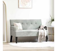 vidaXL Banco Chesterfield Gris Claro 112 x 65,5 x 75 cm Terciopelo