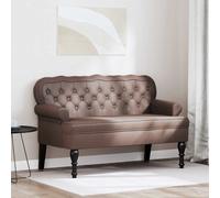 vidaXL Banco Chesterfield Marrón 119,5 x 64,5 x 75 cm Cuero sintético