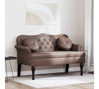 vidaXL Banco Chesterfield Marrón 120.5 x 65 x 75 cm Cuero sintético