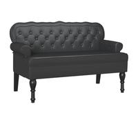 vidaXL Banco Chesterfield Negro 119,5 x 64,5 x 75 cm Cuero sintético,