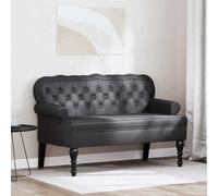 vidaXL Banco Chesterfield Negro 119,5 x 64,5 x 75 cm Cuero sintético