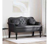 vidaXL Banco Chesterfield Negro 120.5 x 65 x 75 cm Cuero sintético