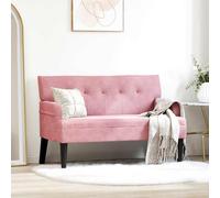 vidaXL Banco Chesterfield Rosa 112 x 65,5 x 75 cm Terciopelo