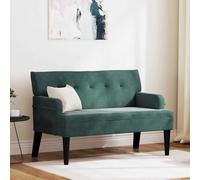 vidaXL Banco Chesterfield Verde oscuro 112 x 65,5 x 75 cm Terciopelo