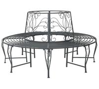 vidaXL Banco circular Baumbank, capacidad para 8 personas, diámetro 160 cm, altura 89 cm, acero, color gris plateado