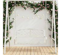 vidaXL Banco Columpio Acero 110,5 x 59 x 55 cm Blanco antiguo