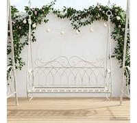 vidaXL Banco Columpio Acero 112 x 60 x 126,5 cm Blanco antiguo