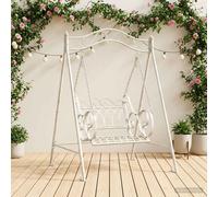 vidaXL Banco Columpio Acero 113 x 121,5 x 168 cm Blanco antiguo