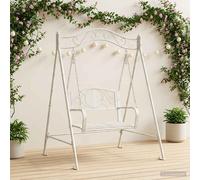 vidaXL Banco Columpio Acero 113 x 121,5 x 168 cm Blanco antiguo
