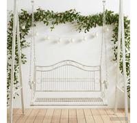 vidaXL Banco Columpio Acero 115 x 61 x 63 cm Blanco antiguo