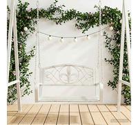 vidaXL Banco Columpio Acero 71,5 x 59 x 55 cm Blanco antiguo