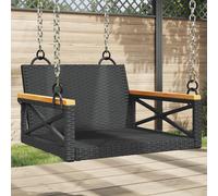 vidaXL Banco columpio de ratán sintético negro 63x62x40 cm