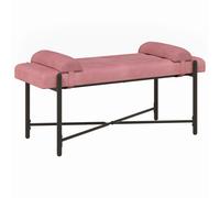 vidaXL Banco con Botones y Cojines con almohada Rosa 110 x 40 x 46 cm