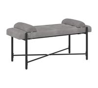 vidaXL Banco con Botones y Cojines Gris Claro 110 x 40 x 46 cm