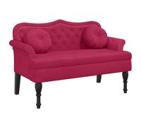 vidaXL Banco con cojines terciopelo rojo tinto 120,5x65x75 cm en color Rojo vino tinto/Gris oscuro/Azul y más | acolchados duraderos para sofás de jardín terraza exterior