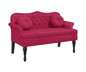 vidaXL Banco con cojines terciopelo rojo tinto 120,5x65x75 cm en color Rojo vino tinto/Gris oscuro/Azul y más | acolchados duraderos para sofás de jardín terraza exterior