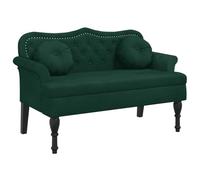 vidaXL Banco con Cojines Terciopelo Verde Oscuro 120,5x65x75 cm