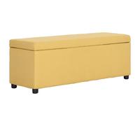 vidaXL Banco con espacio de almacenaje 116 cm poliéster amarillo