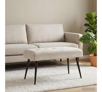vidaXL Banco con tapicería con botones Crema 80 x 40 x 46 cm