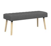 vidaXL Banco con tapizado en Canal Gris Oscuro 110 x 40 x 46 cm Tela