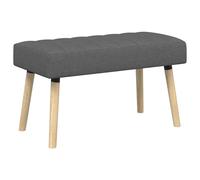 vidaXL Banco con tapizado en Canal Gris Oscuro 80 x 40 x 46 cm Tela