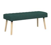 vidaXL Banco con tapizado en Canal Verde Oscuro 110 x 40 x 46 cm Tela