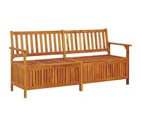vidaXL Banco de Almacenaje, Banca con Respaldo Reposabrazos, Sofá para Entrada Salón, Asiento para Jardín Patio, Madera Maciza de Acacia