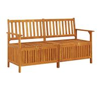 vidaXL Banco de Almacenaje, Banca con Respaldo Reposabrazos, Sofá para Entrada Salón, Asiento para Jardín Patio, Madera Maciza de Acacia