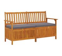 vidaXL Banco de almacenaje con cojín madera maciza de acacia 148 cm