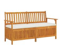 vidaXL Banco de almacenaje con cojín madera maciza de acacia 148 cm